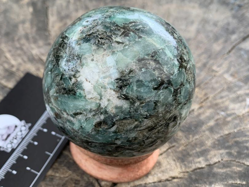 Polished Rare Mutokolite Emerald Muscovite Mica Sphere x 1 From Mutoko, Zimbabwe
