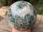 Polished Rare Mutokolite Emerald Muscovite Mica Sphere x 1 From Mutoko, Zimbabwe