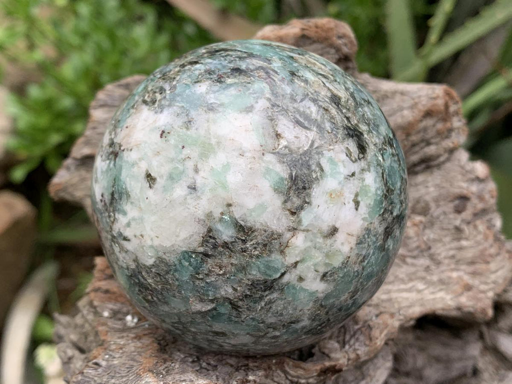 Polished Rare Mutokolite Emerald Muscovite Mica Sphere x 1 From Mutoko, Zimbabwe