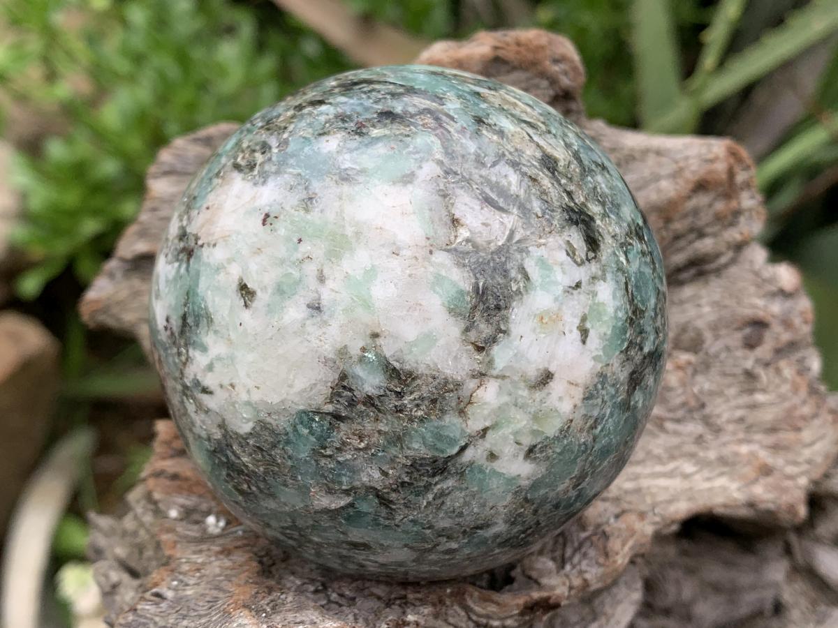 Polished Rare Mutokolite Emerald Muscovite Mica Sphere x 1 From Mutoko, Zimbabwe