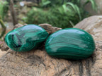 Polished Pair of Beautifully Patterned Malachite Free Forms x 1 From the Congo