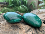 Polished Pair of Beautifully Patterned Malachite Free Forms x 1 From the Congo