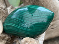 Polished Pair of Beautifully Patterned Malachite Free Forms x 1 From the Congo