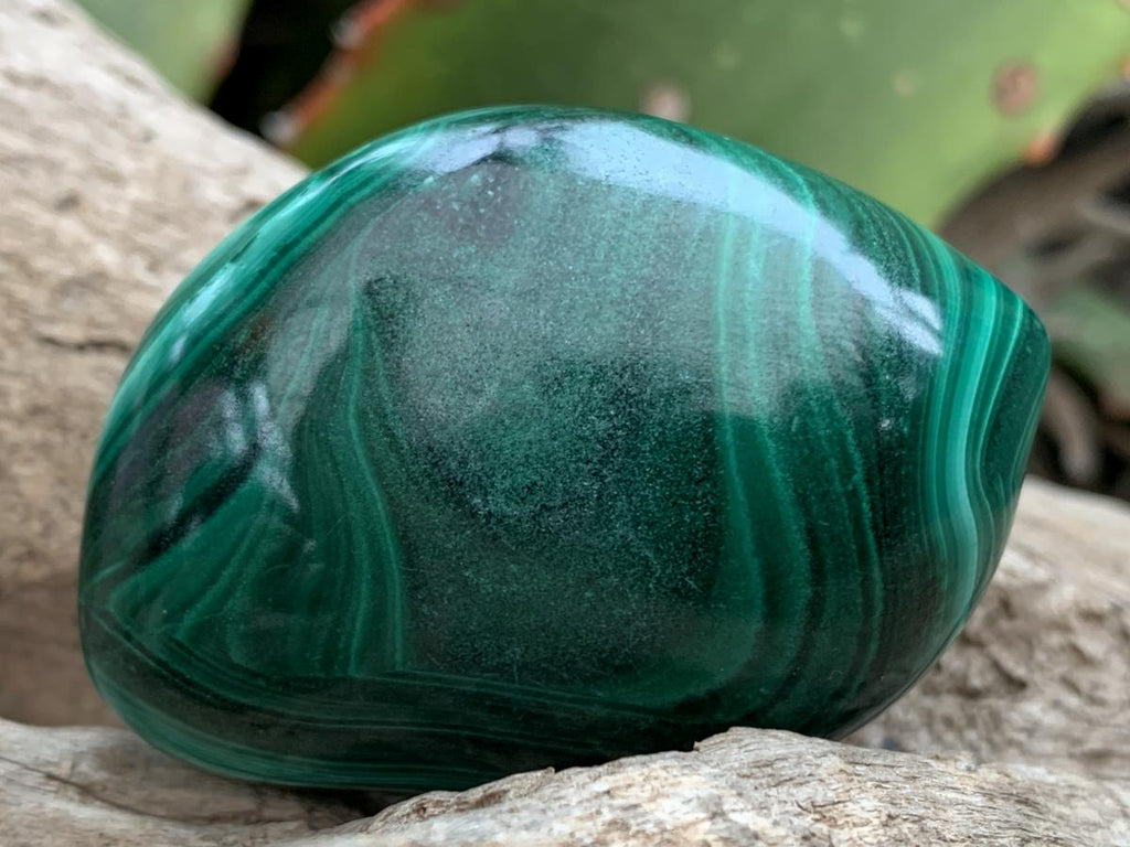 Polished Pair of Beautifully Patterned Malachite Free Forms x 1 From the Congo