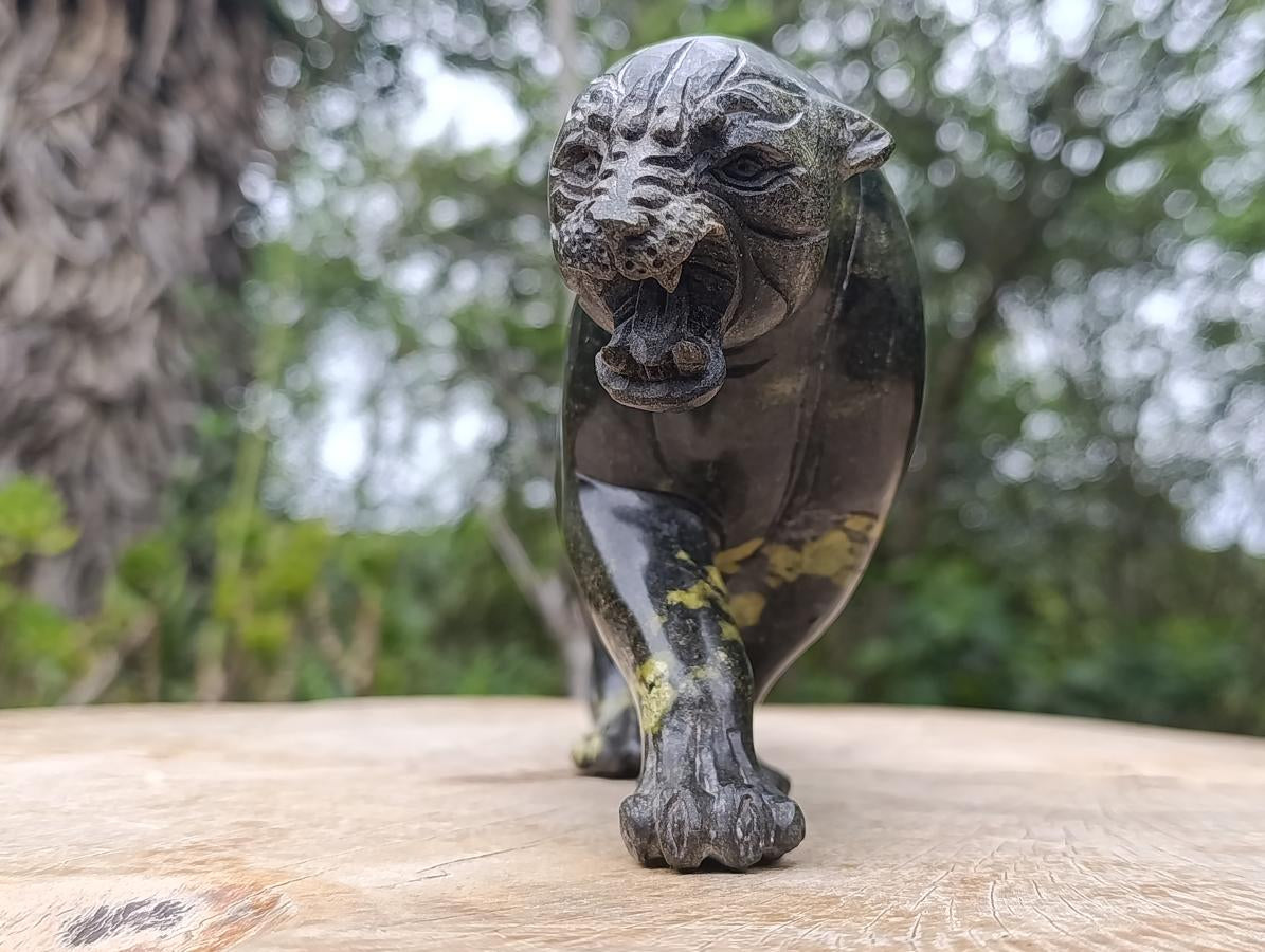 Hand Made XL Leopard Stone Leopard Carving x 1 From Nyanga, Zimbabwe