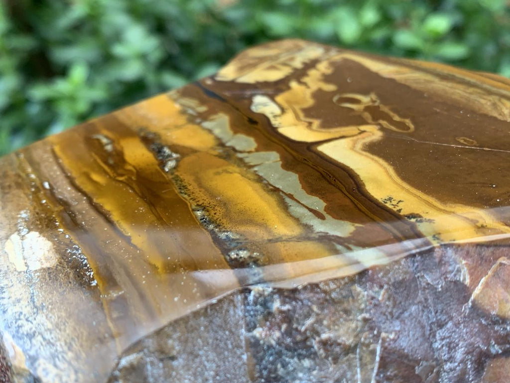 Polished on One Side Nguni Jasper Slice with Silver Hematite x 1 From Northern Cape, South Africa