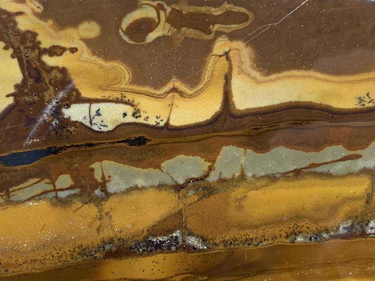 Polished on One Side Nguni Jasper Slice with Silver Hematite x 1 From Northern Cape, South Africa