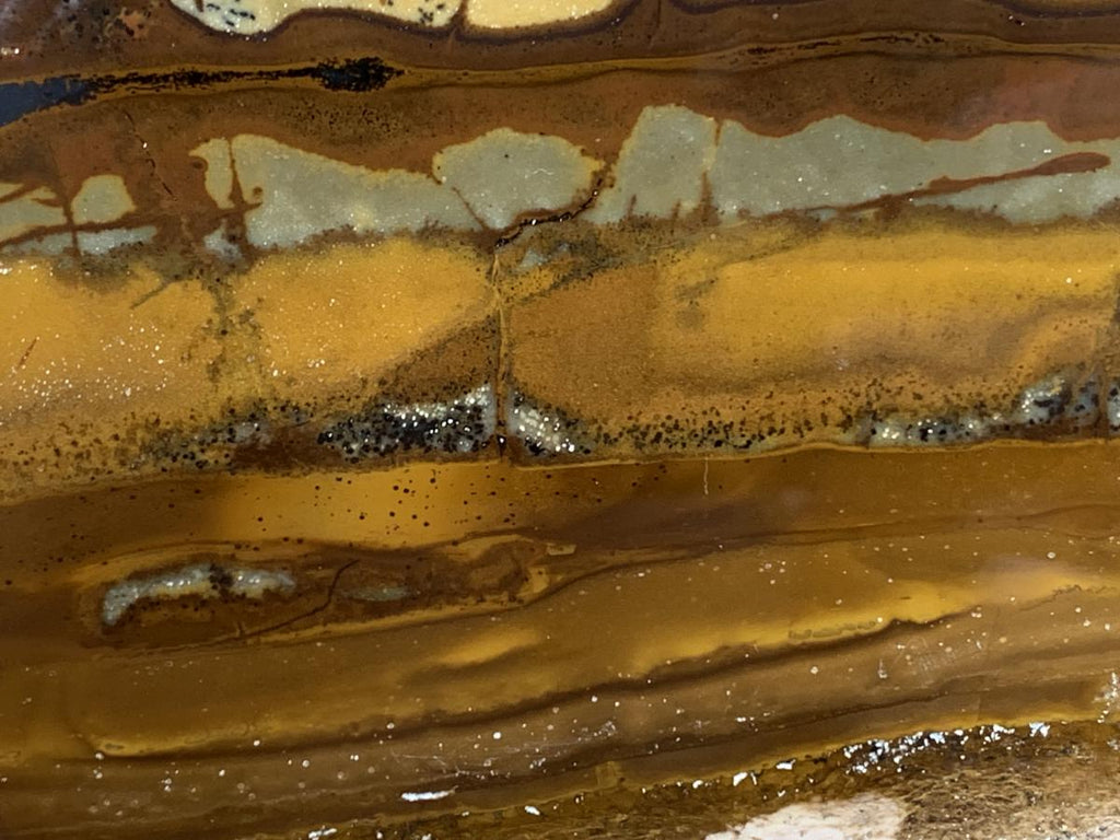 Polished on One Side Nguni Jasper Slice with Silver Hematite x 1 From Northern Cape, South Africa