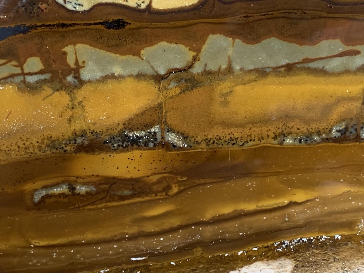 Polished on One Side Nguni Jasper Slice with Silver Hematite x 1 From Northern Cape, South Africa