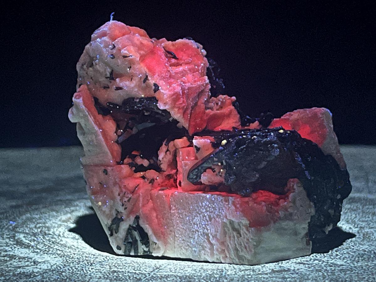 Natural Black Aegirine Crystals in White Orthoclase x 1 From Zomba Malosa, Malawi