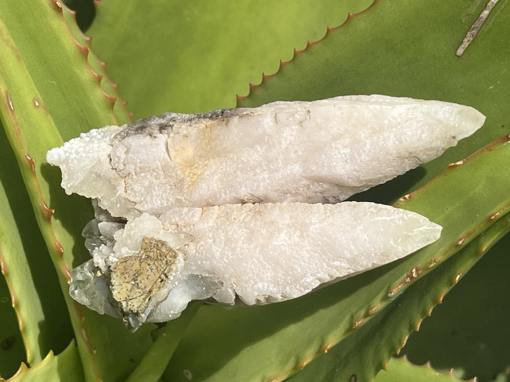 Natural Fluorescent Twin Spearhead Calcite Group x 1 From Albert's Mountain, Lesotho