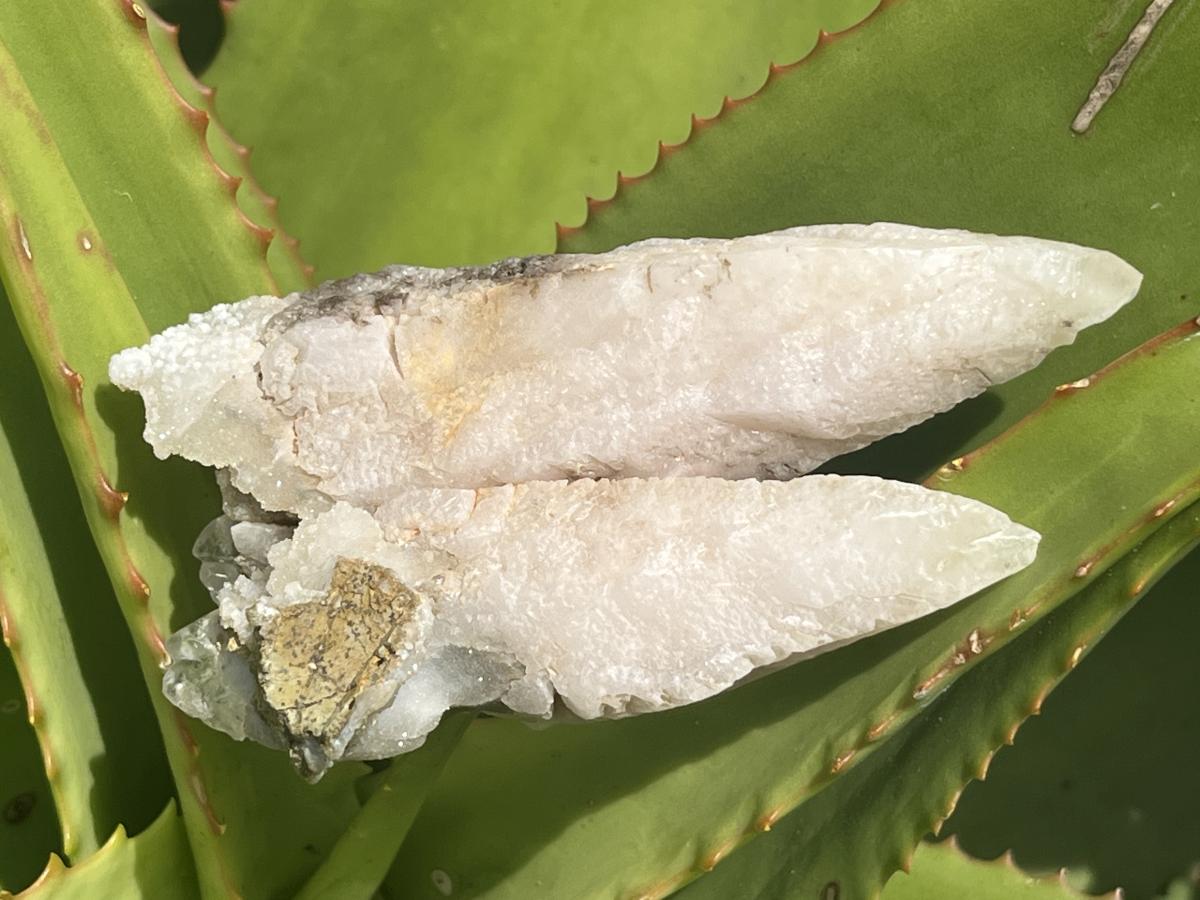 Natural Fluorescent Twin Spearhead Calcite Group x 1 From Albert's Mountain, Lesotho