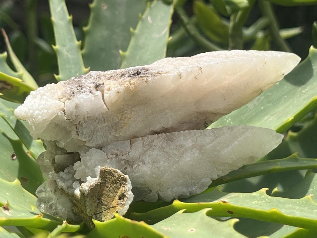Natural Fluorescent Twin Spearhead Calcite Group x 1 From Albert's Mountain, Lesotho
