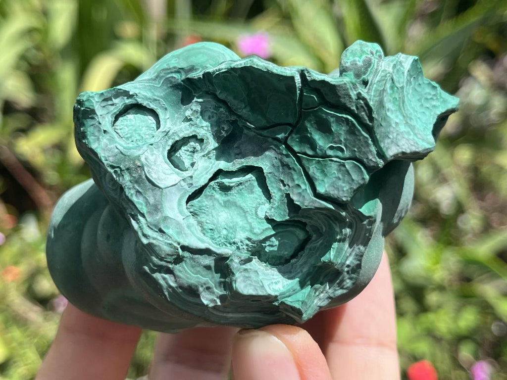 Natural Solid Botryoidal Crystalline Malachite Specimen x 1 From Kolwezi, Congo