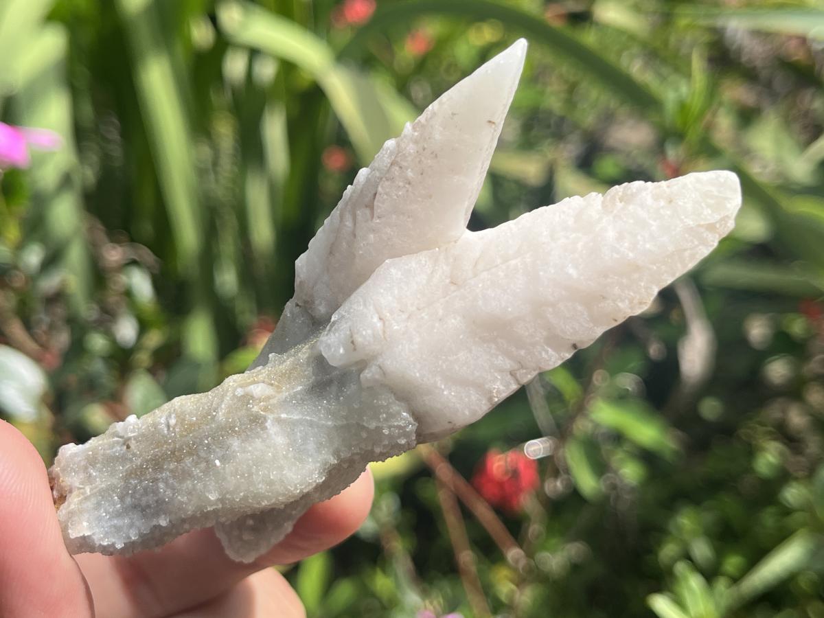 Natural Twin Spearhead Calcite Crossed Cluster x 1 From Albert's Mountain, Lesotho