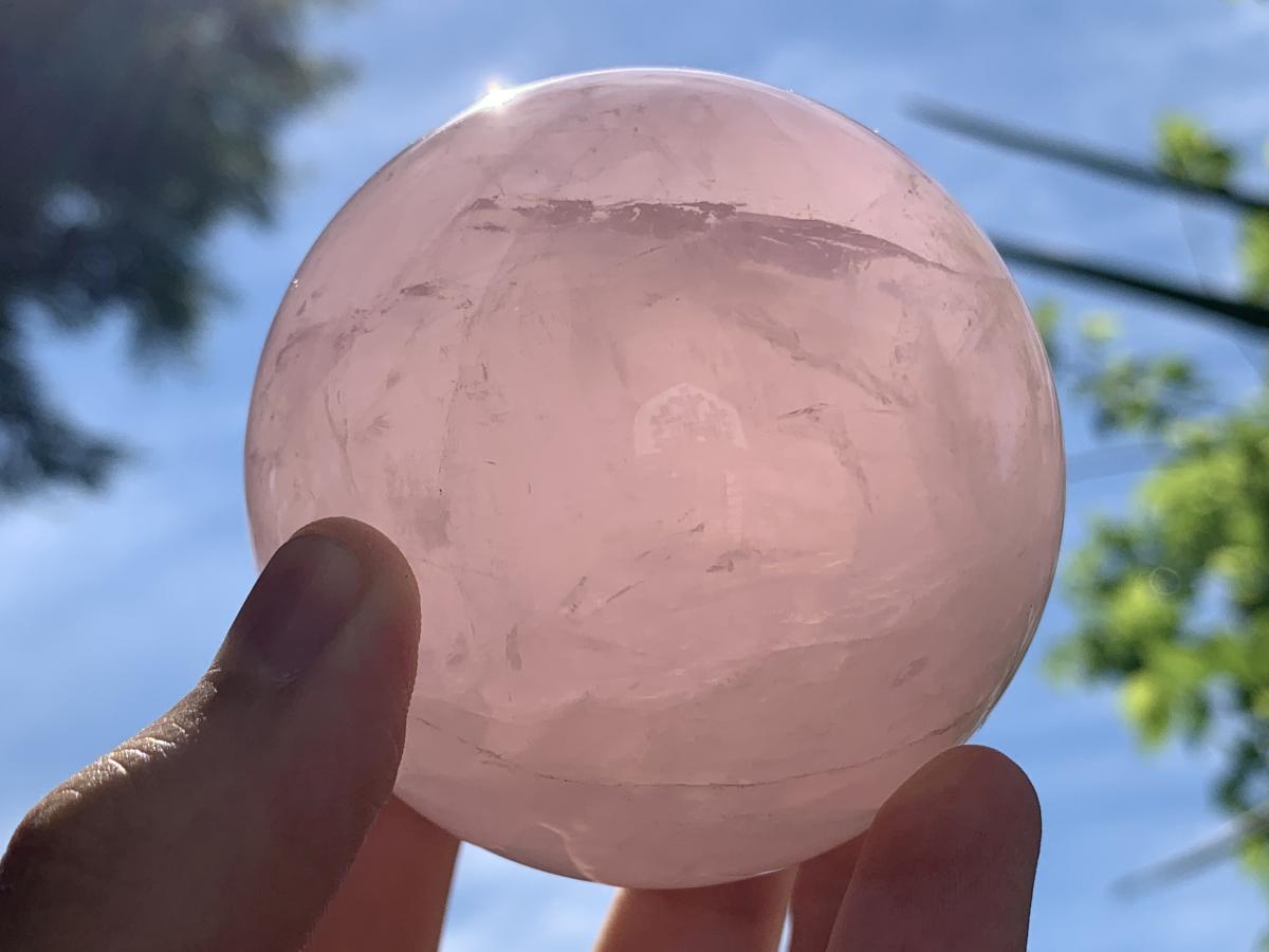 Polished Gemmy Star Rose Quartz Sphere x 1 From Ambatondrazaka, Madagascar