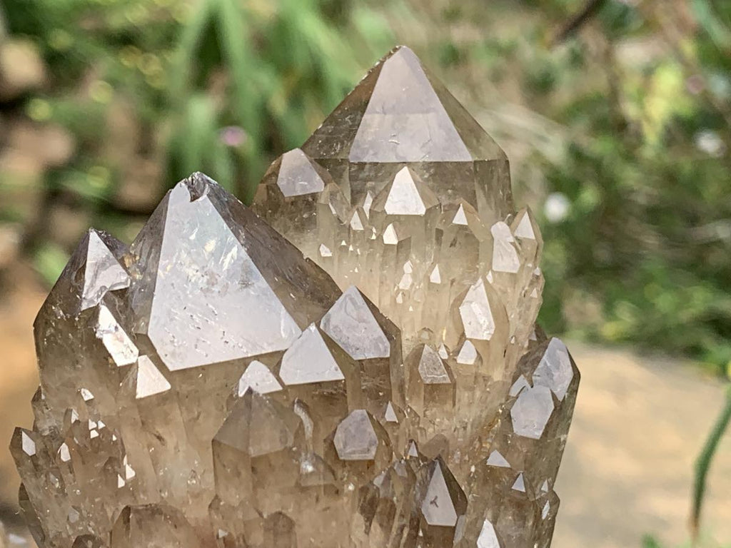 Natural Smokey Citrine Cascading Phantom Crystal Cluster x 1 From Luena, Congo