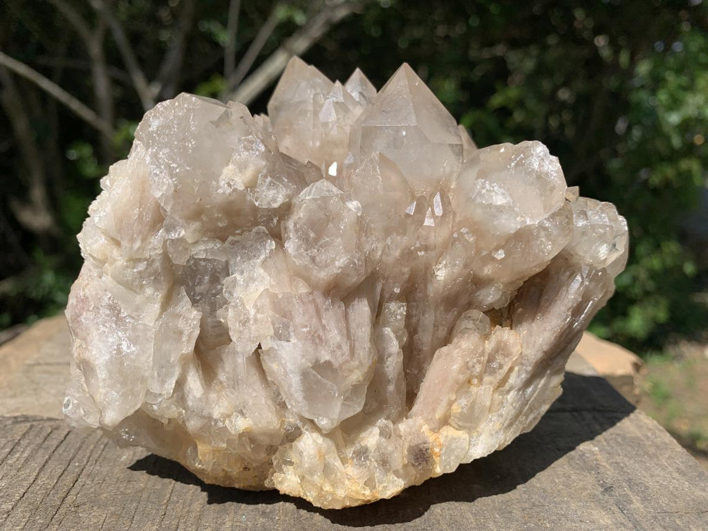 Natural White Phantom Cascading Smokey Quartz Crystal Cluster x 1 From Luena, Congo