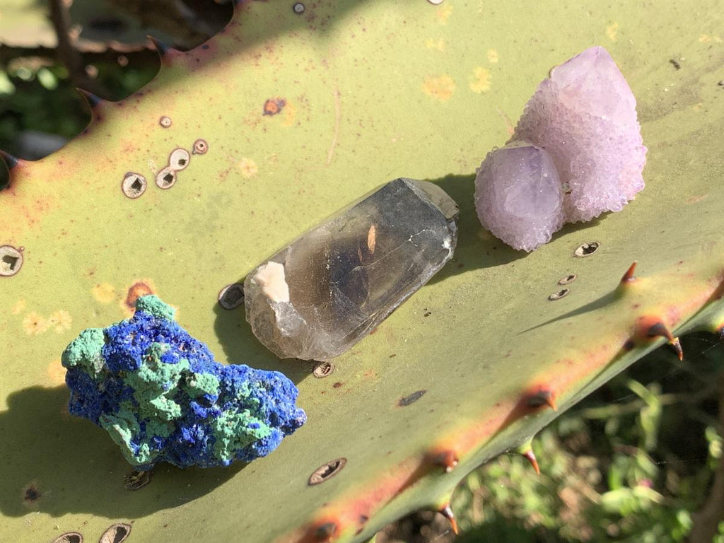 Natural 10 Piece Set of Mixed Gemstones, Minerals and Crystals From Southern Africa (Sold Per Set)
