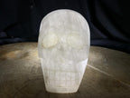 Hand Made Large White Quartz Crystal Skull Carving x 1 From Madagascar