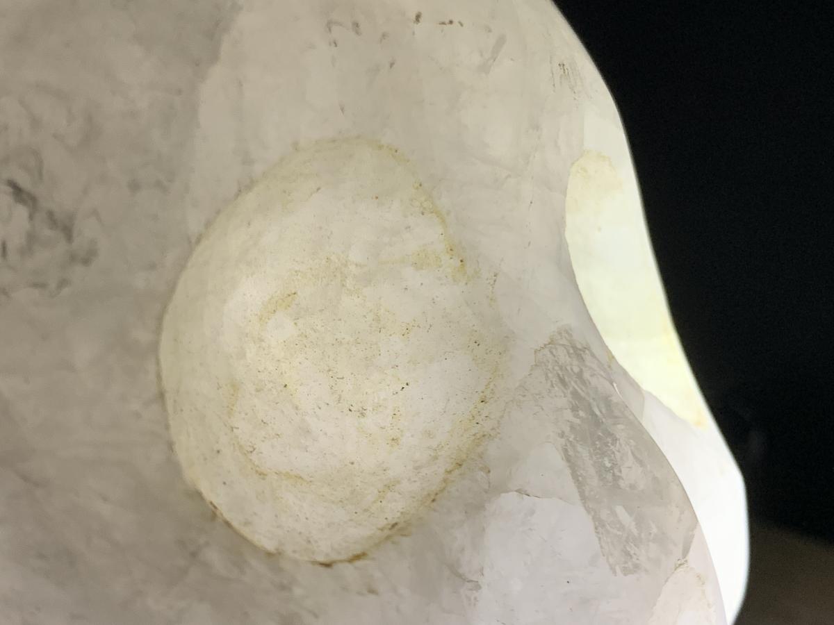 Hand Made Large White Quartz Crystal Skull Carving x 1 From Madagascar