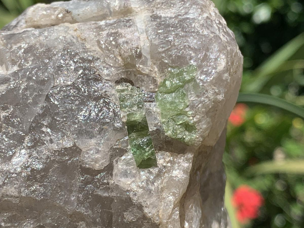 Polished Watermelon Tourmaline in Quartz Standing Display Piece x 1 From Mozambique