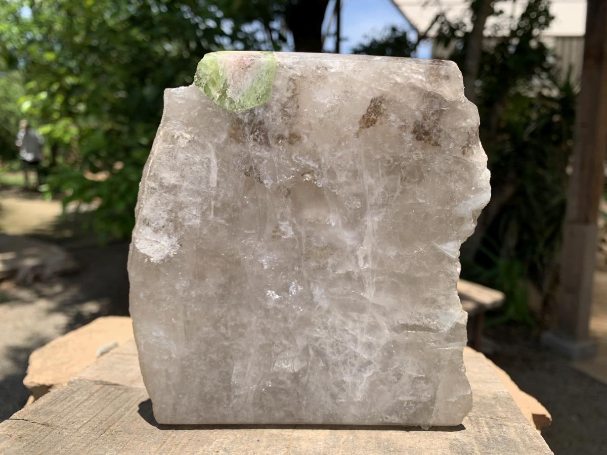 Polished Watermelon Tourmaline in Quartz Standing Display Piece x 1 From Mozambique