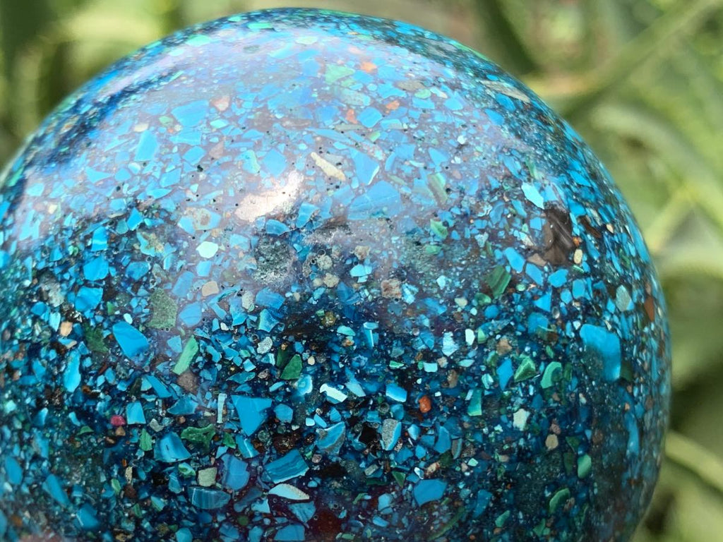 Hand Made Chrysocolla Conglomerate Sphere x 1 From Congo