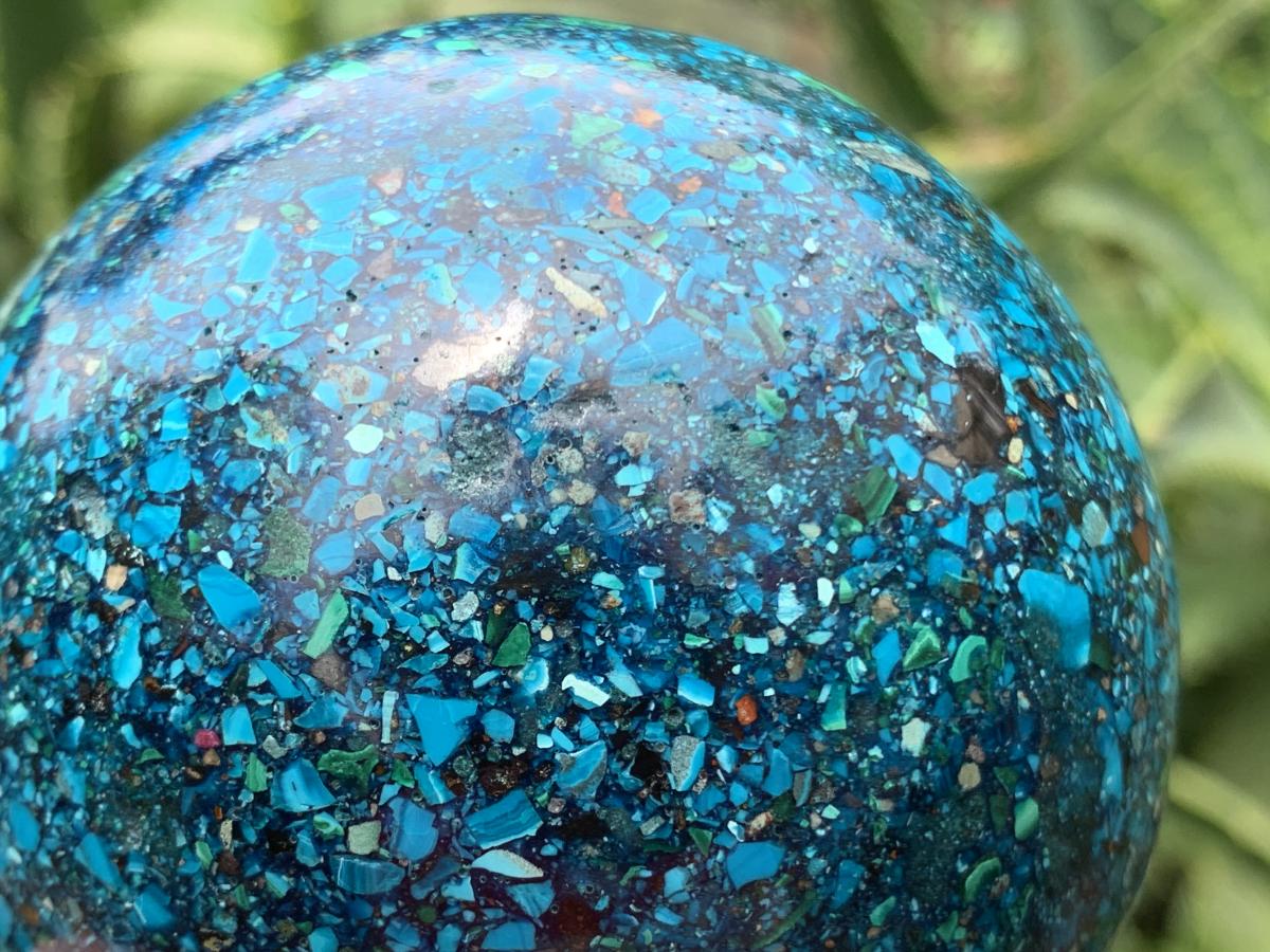 Hand Made Chrysocolla Conglomerate Sphere x 1 From Congo