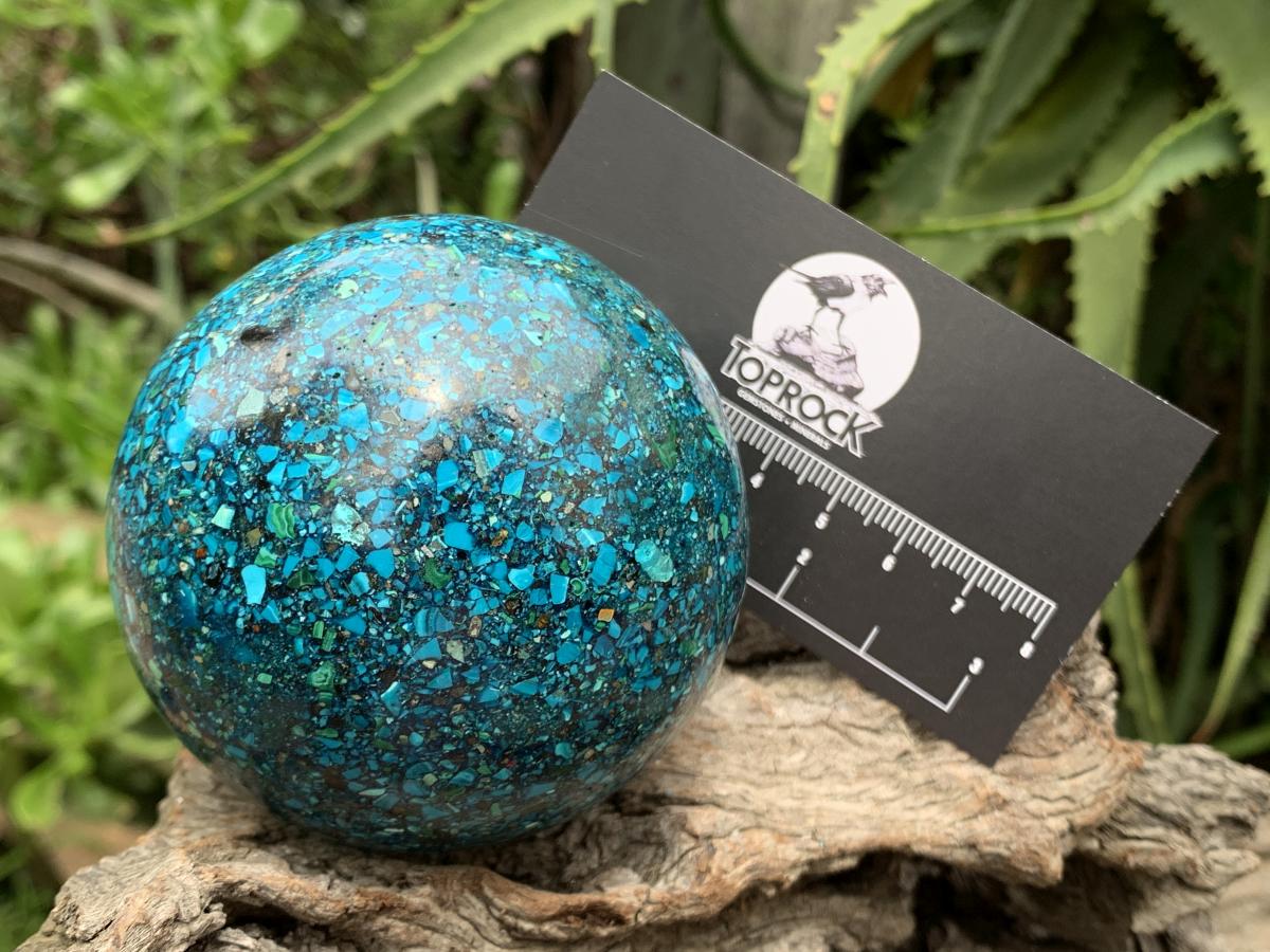 Hand Made Chrysocolla Conglomerate Sphere x 1 From Congo
