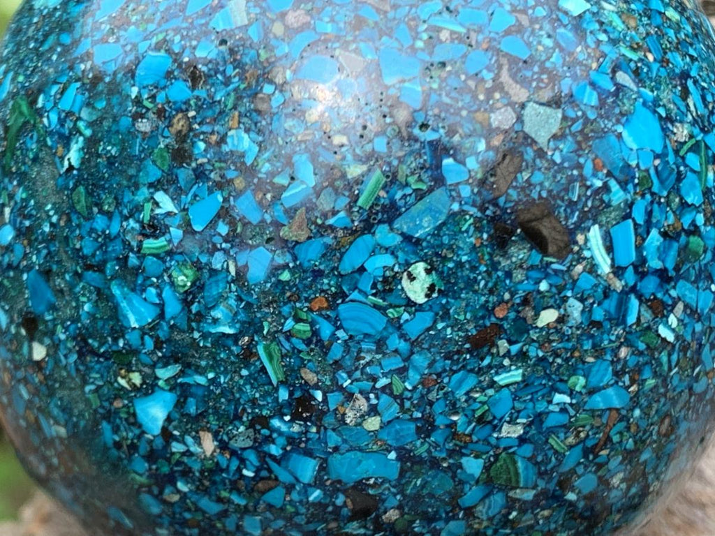 Hand Made Chrysocolla Conglomerate Sphere x 1 From Congo