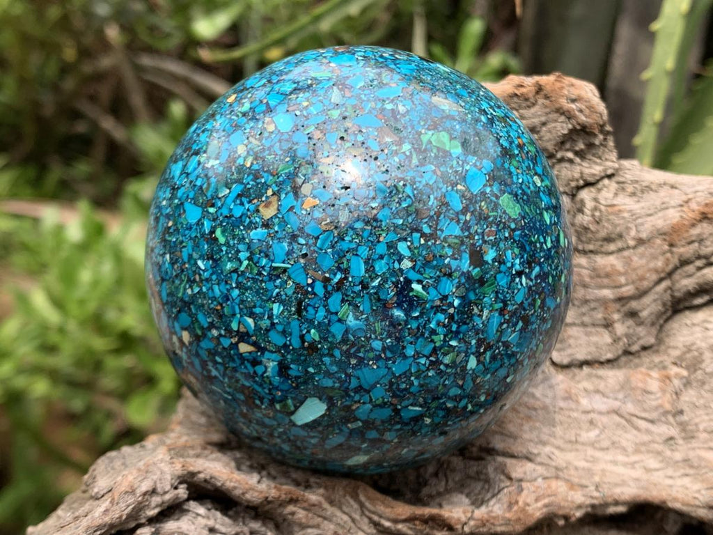 Hand Made Chrysocolla Conglomerate Sphere x 1 From Congo