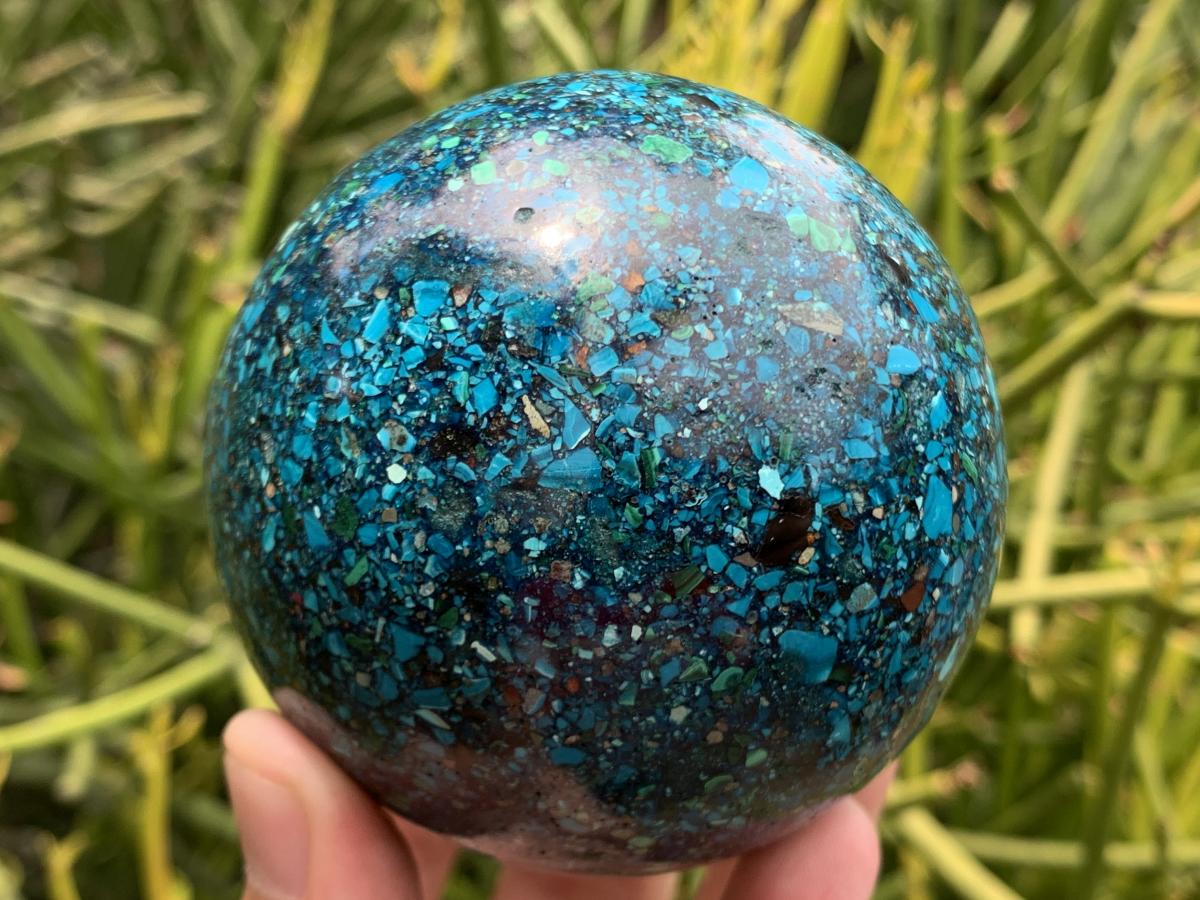 Hand Made Chrysocolla Conglomerate Sphere x 1 From Congo