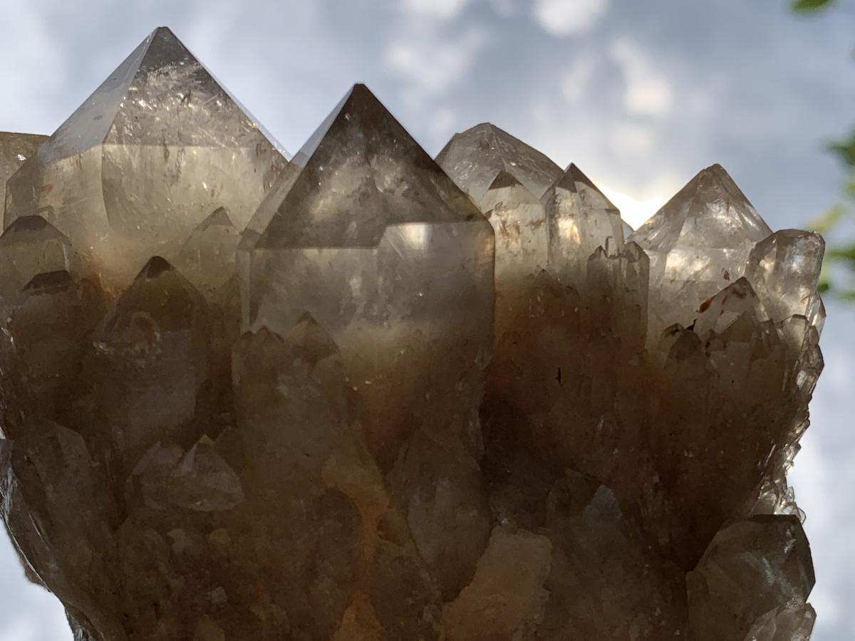Natural White Phantom Cascading Smokey Quartz Crystal Cluster x 1 From Luena, Congo