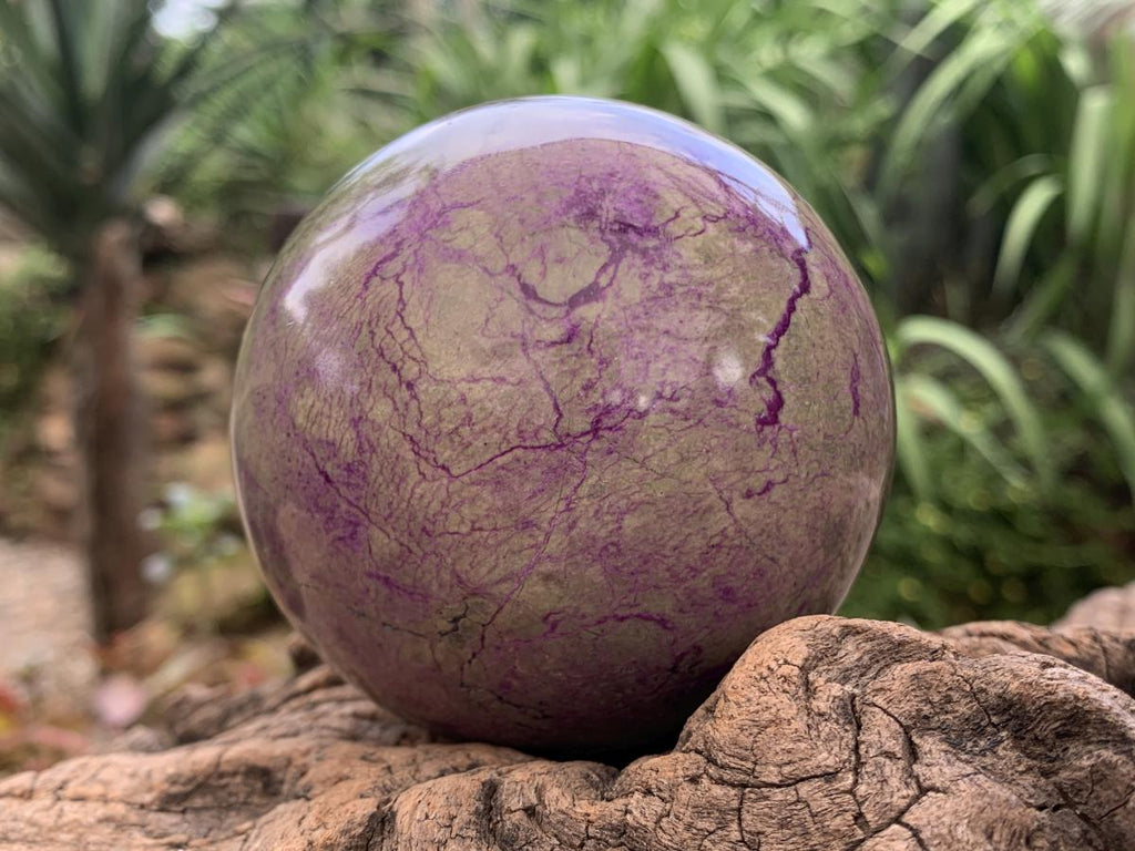 Polished Rare Stichtite and Serpentine Sphere x 1 From Barberton, South Africa