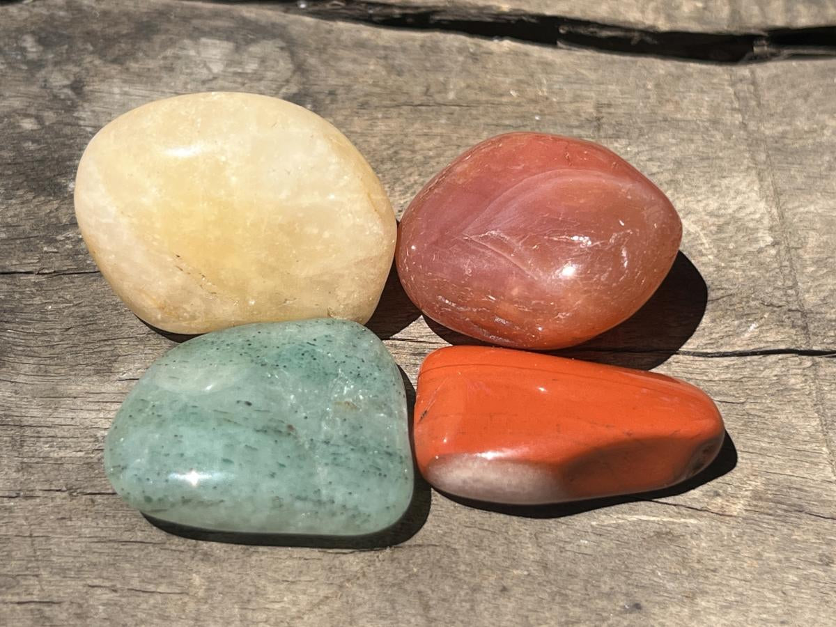 Polished Gemstone Chakra Set of Seven Stones - Sold Per Set - From Southern Africa
