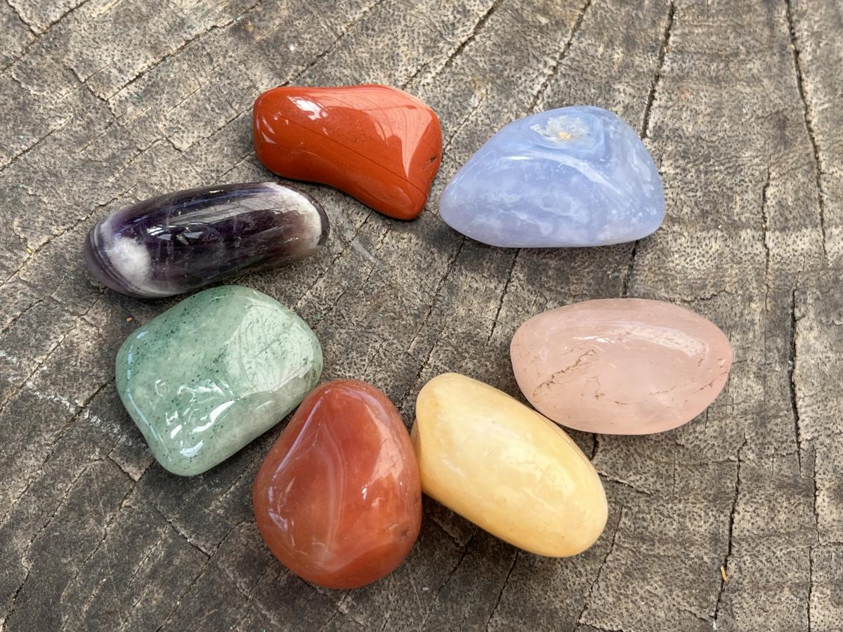 Polished Gemstone Chakra Set of Seven Stones - Sold Per Set - From Southern Africa