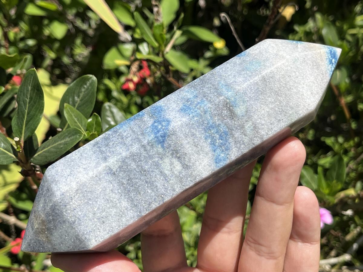 Polished Double Terminated Blue Spotted Spinel Crystal x 1 From Madagascar