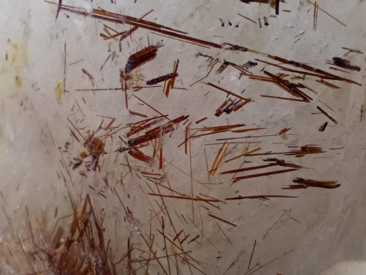 Polished XL Gold and Copper Rutile Quartz Crystal x 1 From Madagascar