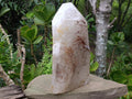 Polished XL Gold and Copper Rutile Quartz Crystal x 1 From Madagascar