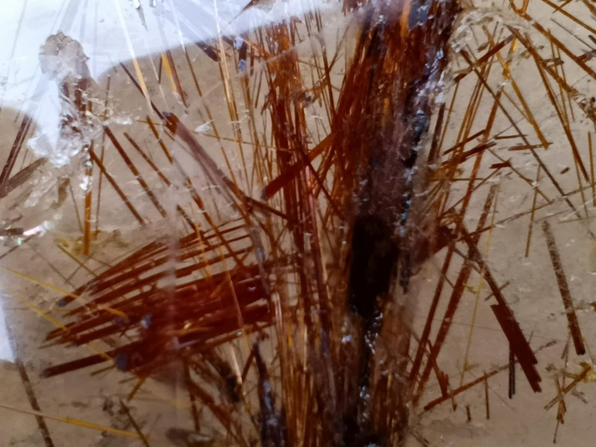 Polished XL Gold and Copper Rutile Quartz Crystal x 1 From Madagascar