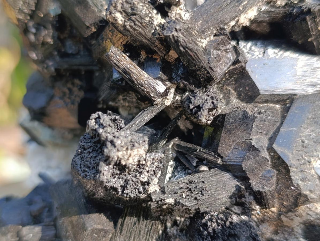 Natural Large Cluster of Gemmy Aquamarine and Black Tourmaline Specimen x 1 From Erongo, Namibia