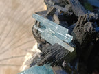 Natural Large Cluster of Gemmy Aquamarine and Black Tourmaline Specimen x 1 From Erongo, Namibia