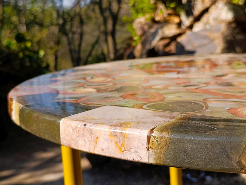 Hand Made Polychrome Jasper Table Top x 1 From Madagascar