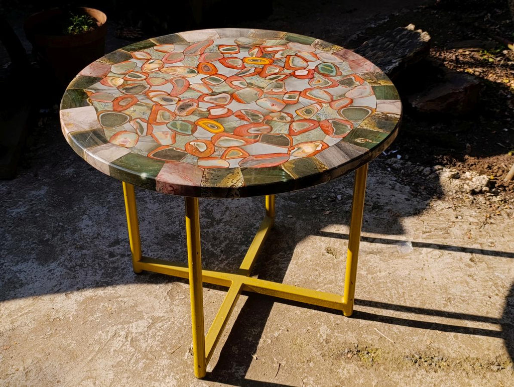 Hand Made Polychrome Jasper Table Top x 1 From Madagascar