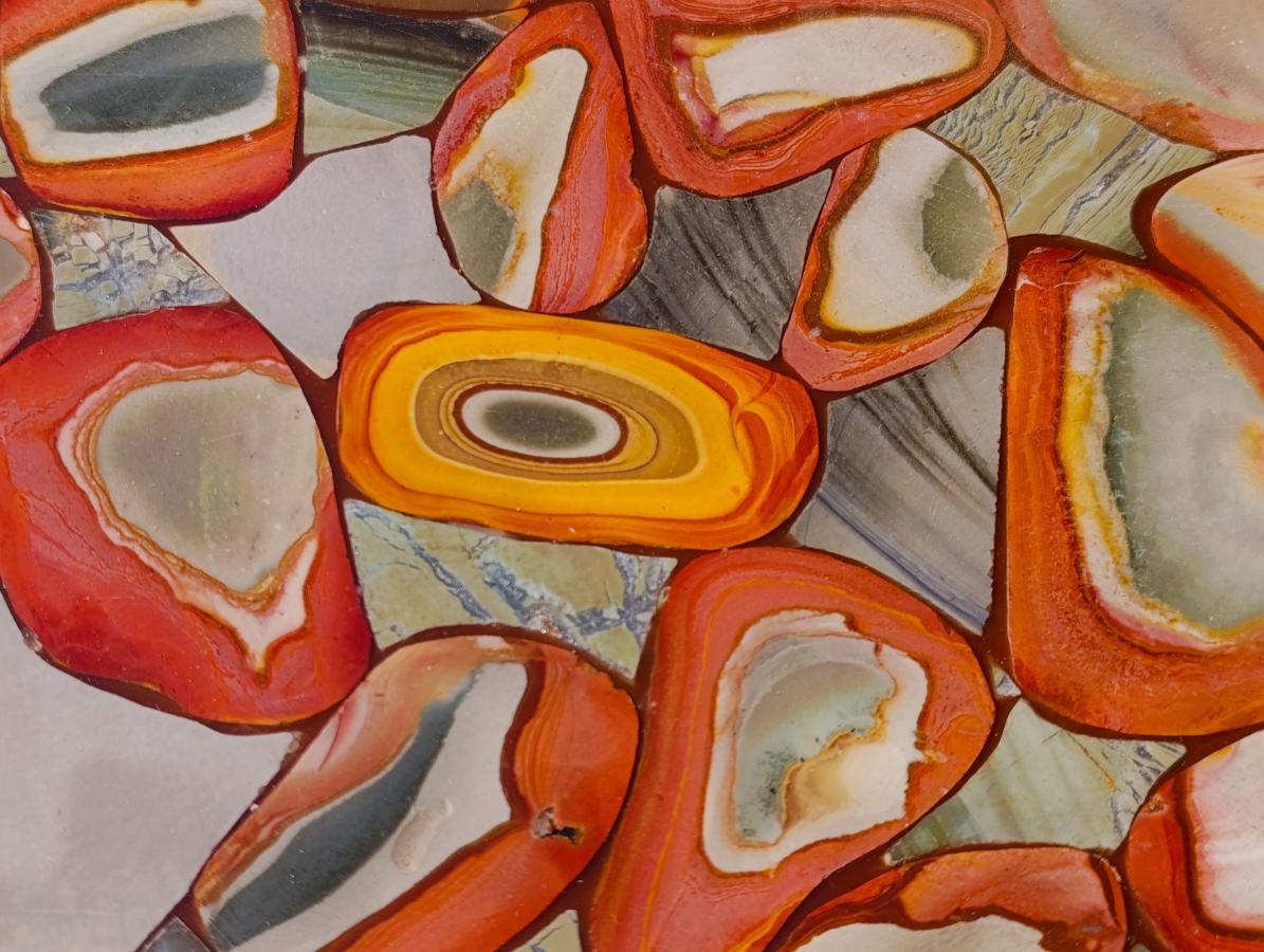 Hand Made Polychrome Jasper Table Top x 1 From Madagascar