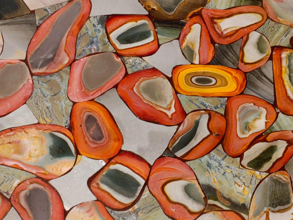 Hand Made Polychrome Jasper Table Top x 1 From Madagascar
