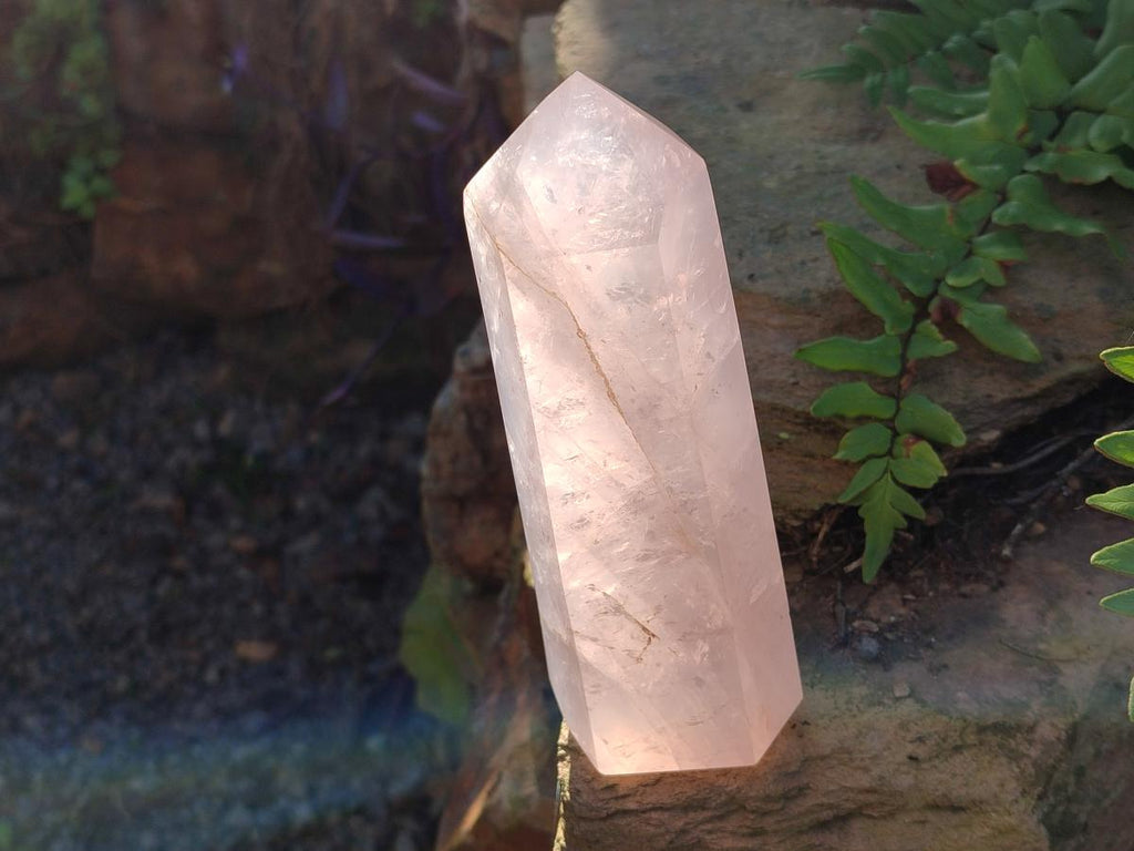 Polished Gemmy Pink Rose Quartz Display Crystal x 1 From Ambatondrazaka, Madagascar