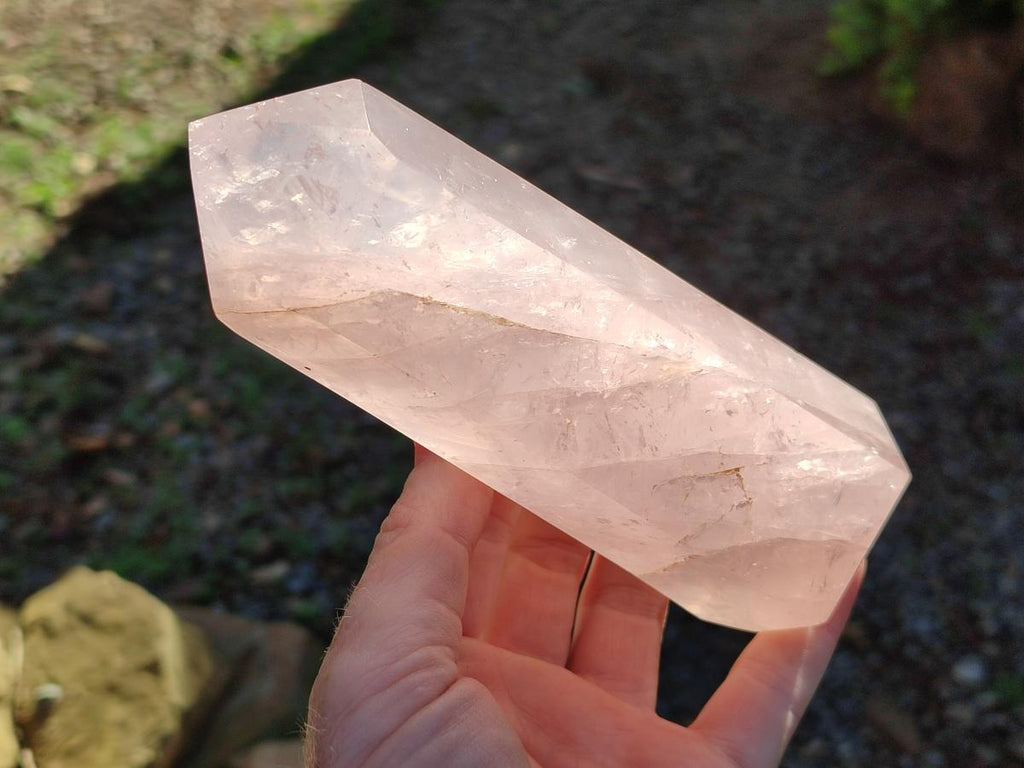 Polished Gemmy Pink Rose Quartz Display Crystal x 1 From Ambatondrazaka, Madagascar