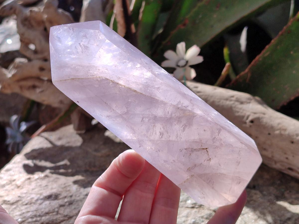 Polished Gemmy Pink Rose Quartz Display Crystal x 1 From Ambatondrazaka, Madagascar